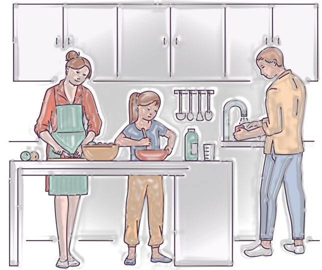 family routine and daily domestic chores